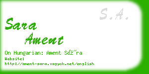 sara ament business card